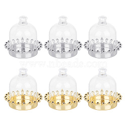 6Pcs 2 Colors Plastic Candy Cake Box, Cloche Bell Jar, Perfect for Weddings, Birthdays, Party Favors and Gifts, Clear, Cover: 64x87mm, Inner Diameter: 63.5mm, Base: 89x22.5mm, 3pcs/color(CON-NB0002-21)