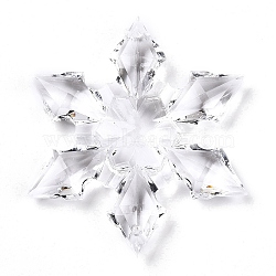 Transparent Acrylic Connector Charms, Snowflake, Clear, 64.5~65x56x9mm, Hole: 2mm, about 43pcs/500g(TACR-T028-04A)