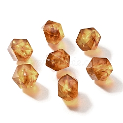 Acrylic Beads, Imitation Gemstone Beads, Polygon, Faceted, Chocolate, 10x10x10mm, Hole: 1.5mm, about 570pcs/500g(OACR-A036-01B)