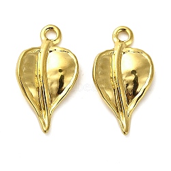 304 Stainless Steel Pendants, Golden, Leaf, 19x10.5x2.5mm, Hole: 1.6mm(STAS-D195-01G-03)