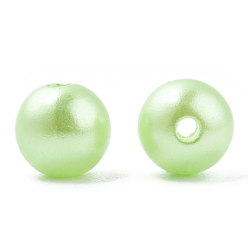Spray Painted ABS Plastic Imitation Pearl Beads, Round, Pale Green, 8x9.5mm, Hole: 1.8mm, about 2080 pcs/500g