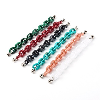 Acrylic Cable Chain Phone Case Chain, Anti-Slip Phone Finger Strap, Phone Grip Holder for DIY Phone Case Decoration, Platinum, Mixed Color, 18cm