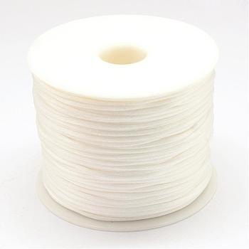 Nylon Thread, Rattail Satin Cord, White, 1.5mm, about 49.21 yards(45m)/roll