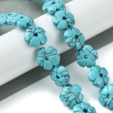 Dyed Synthetic Turquoise Beads Strands(G-H023-B09-01)-2