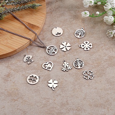 12Pcs 12 Style 304 Stainless Steel Charms(STAS-SZ0001-48)-6