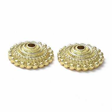 Real 18K Gold Plated Flat Round Alloy Beads