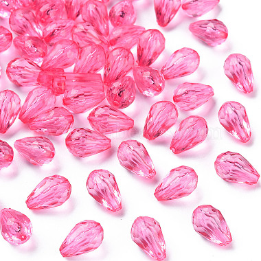 Hot Pink Teardrop Acrylic Beads