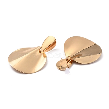 Twist Flat Round Iron Stud Earrings for Girl Women(EJEW-I258-09KCG)-2