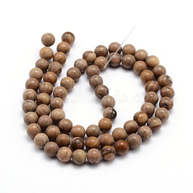 Naturelle jaspe d'image chapelets de perles rondes(G-J303-08-6mm)-2
