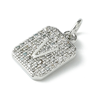 Rack Plating Brass Micro Pave Clear Cubic Zirconia Charms(KK-G501-01V-P)-2