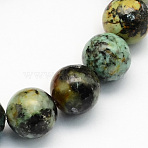 Natural African Turquoise(Jasper) Round Beads Strands, 12.5mm, Hole: 1.5mm, about 30pcs/strand, 15.1 inch(G-S181-12mm)