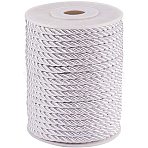 Polyester Cord, Twisted Cord, Silver, 5mm, about 18~19yards/roll(16.4m~17.3m/roll)(NWIR-PH0001-07A-WH)