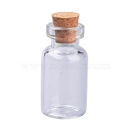 Glass Bottles, with Cork Stopper, Wishing Bottle, Bead Containers, Clear, 1.55x3.1cm(AJEW-H102-01A)