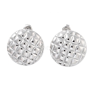304 Stainless Steel Stud Earrings, Flat Round, Stainless Steel Color, 24mm(EJEW-P258-13P)