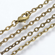 Iron Cable Chains Necklace Making, with Lobster Clasps, Unwelded, Antique Bronze, 23.6 inch(60cm)(X-MAK-R013-60cm-AB)
