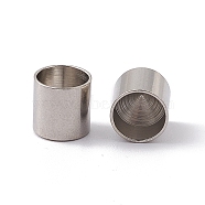 201 Stainless Steel Cord Ends, End Caps, Column, Stainless Steel Color, 7x7mm, Inner Diameter: 6mm(STAS-G288-01D-P)
