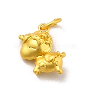 Rack Plating Alloy Pendants, Cadmium Free & Lead Free, with Jump Ring, Unicorn, Matte Gold Color, 14x12x6.5mm, Jump Ring: 6.2x1.1mm, Inner Diameter: 4mm(PALLOY-E006-26MG)