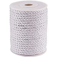 PandaHall Elite Polyester Cord, Twisted Cord, Silver, 5mm, about 18~19yards/roll(16.4m~17.3m/roll)(NWIR-PH0001-07A-WH)