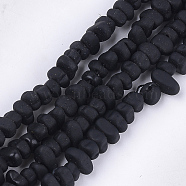Spray Painted Non-magnetic Synthetic Hematite Beads Strands, Chips, Black, 5~9x5~6x3~4mm, Hole: 0.8mm, about 106~112pcs/strand, 15.3 inch(G-T116-19-17)