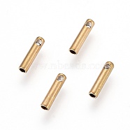 Ion Plating(IP) 304 Stainless Steel Cord Ends, End Caps, Column, Golden, 7x1.6mm, Hole: 0.6mm, Inner Diameter: 1mm(X-STAS-F232-01A-G)