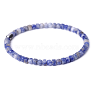 Natural Blue Spot Jasper Beads Stretch Bracelets for Women Men, 6-7/8 inch(17.6cm)(PW-WG6A9BA-05)