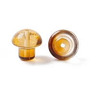 Transparent Glass Beads, Mushroom, Goldenrod, 13.5x13.5mm, Hole: 1.6mm(GLAA-F117-08H)