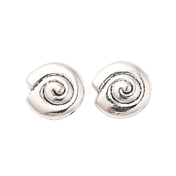 Tibetan Style Alloy Beads, Shell Shapes, Antique Silver, 9x4mm, Hole: 1mm(FIND-Z063-20AS)