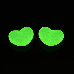Luminous Acrylic Beads, Glow in the Dark, Heart, Green Yellow, 15.5x21x9.5mm, Hole: 2mm, about 235pcs/500g(MACR-N009-031B)
