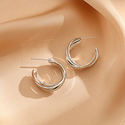 Stainless Steel Twists Hoop Earrings(KE6897-2)