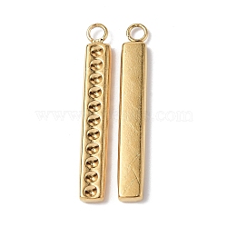 Ion Plating(IP) 304 Stainless Steel Pendant Cabochon Settings, Rectangle Charm, Bar Charm, Real 18K Gold Plated, Fit: 1.2mm Rhinestone, 25x3.5x1.8mm, Hole: 1.8mm(STAS-C066-15G)