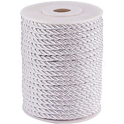 PandaHall Elite Polyester Cord, Twisted Cord, Silver, 5mm, about 18~19yards/roll(16.4m~17.3m/roll)(NWIR-PH0001-07A-WH)