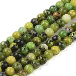 Natural Serpentine Beads Strands, Round, 4mm, Hole: 0.8mm, about 88pcs/Strand, 15.16 inch(38.5cm)(X-G-G829-06-4mm)