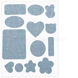 Computerized Embroidery Cloth Iron on/Sew on Patches, Costume Accessories, Appliques, Mixed Shapes, Light Blue, 30~68mm(SENE-PW0006-03A-05)