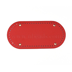 PU Leather Oval Bag Bottom, for Knitting Bag, Women Bags Handmade DIY Accessories, Red, 252x122x9.5mm, Hole: 4.5mm(FIND-PH0016-002A)