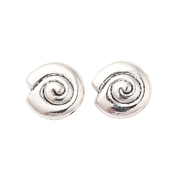 Tibetan Style Alloy Beads, Shell Shapes, Antique Silver, 9x4mm, Hole: 1mm