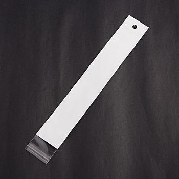 Rectangle OPP Cellophane Bags, White, 29x4cm, Unilateral Thickness: 0.035mm, Hole: 6mm, Inner Measure: 24x4cm