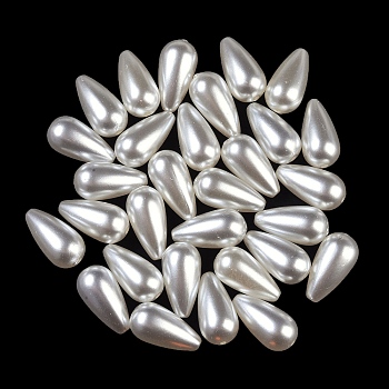 ABS Plastic Imitation Shell Pearl Beads, Teardrop, Seashell Color, 22x12x12mm, Hole: 1.5mm