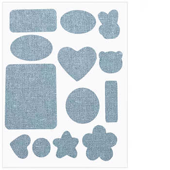 Computerized Embroidery Cloth Iron on/Sew on Patches, Costume Accessories, Appliques, Mixed Shapes, Light Blue, 30~68mm