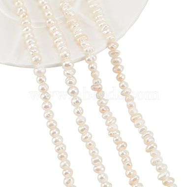 4mm White Potato Pearl Beads
