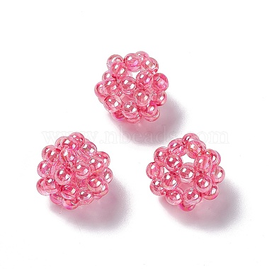 Deep Pink Round Plastic Beads