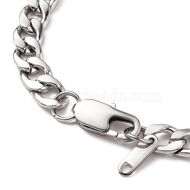Men's Fashionable 304 Stainless Steel Cuban Link Chain Bracelets(BJEW-JB05657-02)-3