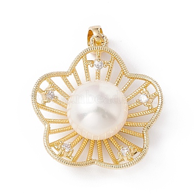 Golden Clear Flower Pearl Pendants