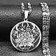 304 Stainless Steel Lunar Lotus Talisman Pendant Necklaces(NJEW-S007-21P)-1