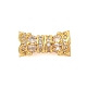 Rack Plating Brass Micro Pave Clear Cubic Zirconia Screw Clasps(KK-S384-24G-02)-1