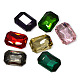 Faceted Rectangle Glass Pointed Back Rhinestone Cabochons(RGLA-A017-10x14mm-SM)-2