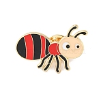 Ant Enamel Pins, Alloy Lapel Pin Backs for Backpack Clothes, Golden, Red, 21.5~22x30mm(JEWB-L022-03B-G)