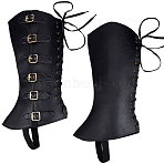 Imitation Leather & Iron Boot Cover, Leg Guards, Renaissance Medieval Viking Costume Accessories, Black, 470x225x7~14mm, 2pcs/set(AJEW-WH20005-20B)