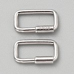 925 Sterling Silver Screw Carabiner Lock Charms, for Bracelet Making, Rectangle, Platinum, 13.5x7.5x2mm, Inner Diameter: 10.5x4mm(STER-WH0002-11P)