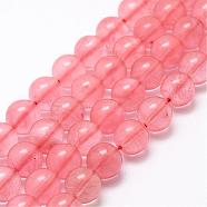 Cherry Quartz Glass Bead Strands, Round, 8mm, Hole: 1mm, about 48pcs/strand, 16 inch(G-P256-06-8mm)