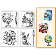 4Pcs 4 Styles PVC Stamp, for DIY Scrapbooking, Book, 55x55mm, 1pc/style(DIY-WH0487-0029)
